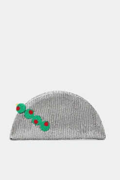 Beadedbeaded lune clutch
